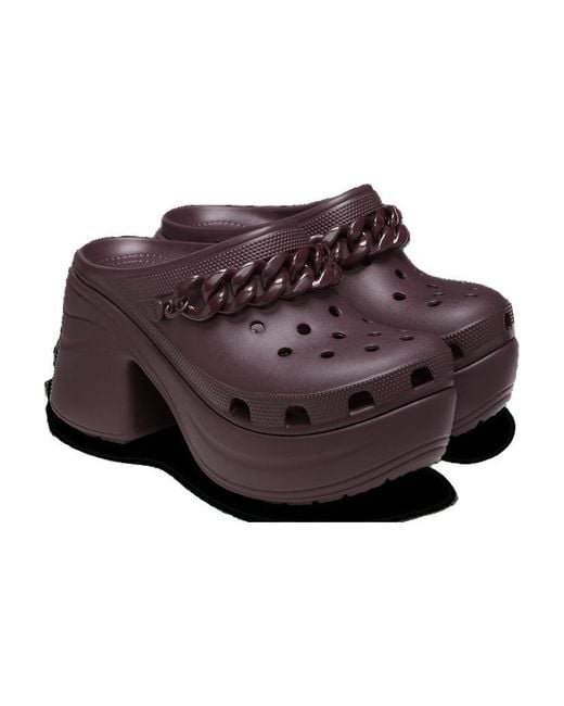 CROCSTM Brown Siren Chain Clog; Dark Cherry