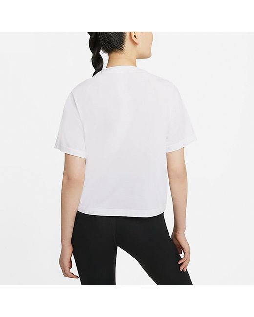 Nike White (Wmns) Dri-Fit Boxy Embroidery Logo Short Sleeve