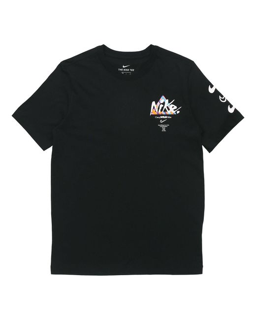 Nike Black Sportswear Print Casual Sports Short Sleeve for men