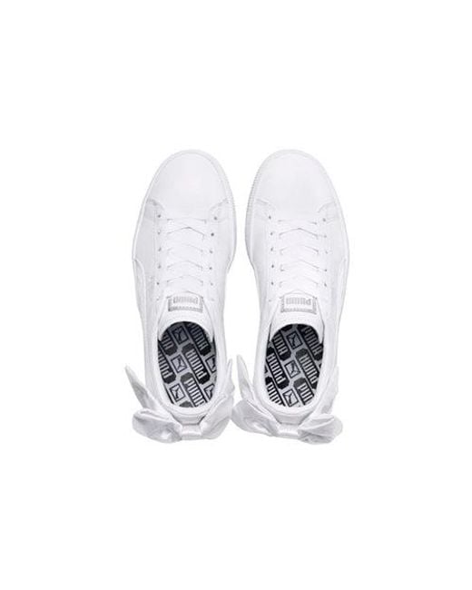 PUMA White (Wmns) Basket Bow Triple Leather