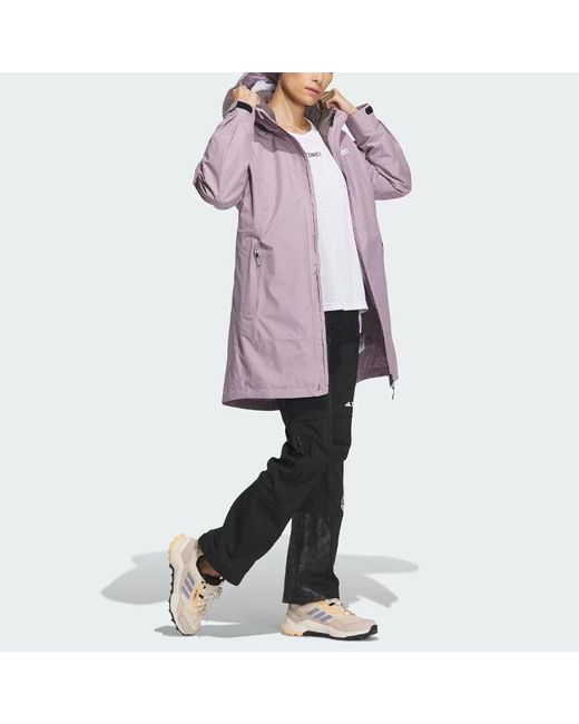 Adidas Purple (Wmns) Terrex 3-In-1 Rain.Rdy Super Inner Jacket