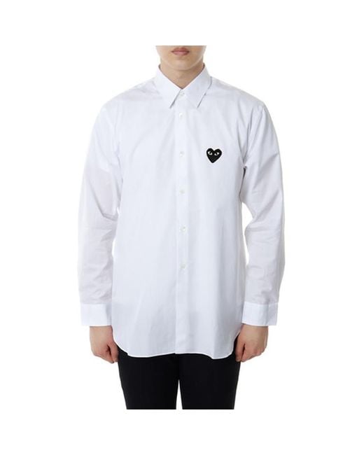 COMME DES GARÇONS PLAY White Emblem Button Down for men
