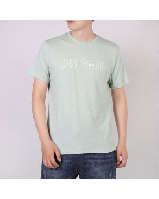 Nike Green Sportswear Alien Printing Short Sleeve Grass for men