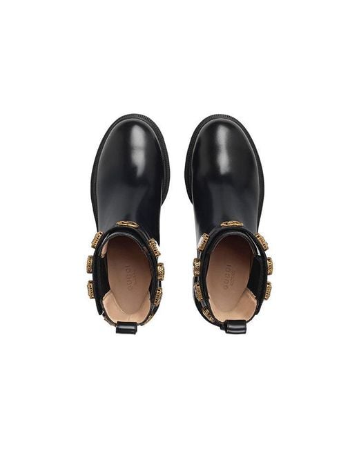 Gucci Black (Wmns) Ankle Boot With Belt Leather'