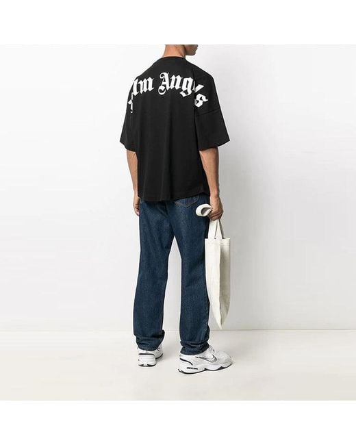 Palm Angels Black Classic Logo Over Tee for men
