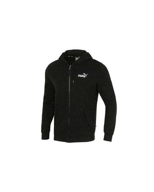 PUMA Black Big Logo Full Zip Up Jacket for men