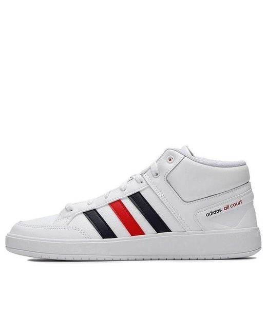 Adidas White All Court Mid Shoes for men