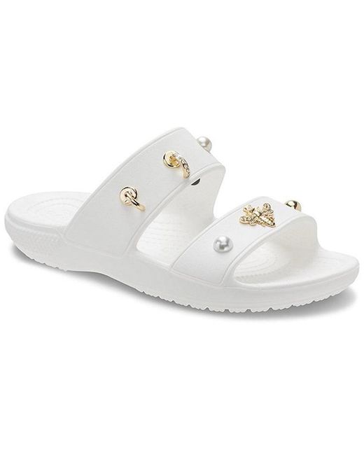 CROCSTM White (Wmns) Soft Sole Cozy Outdoor Flat Heel Sports Slippers