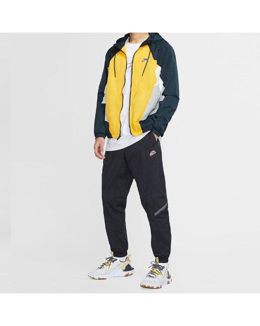 Nike Black Sportswear Windrunner Woven Breathable Bundle Feet Sports Long Pants for men