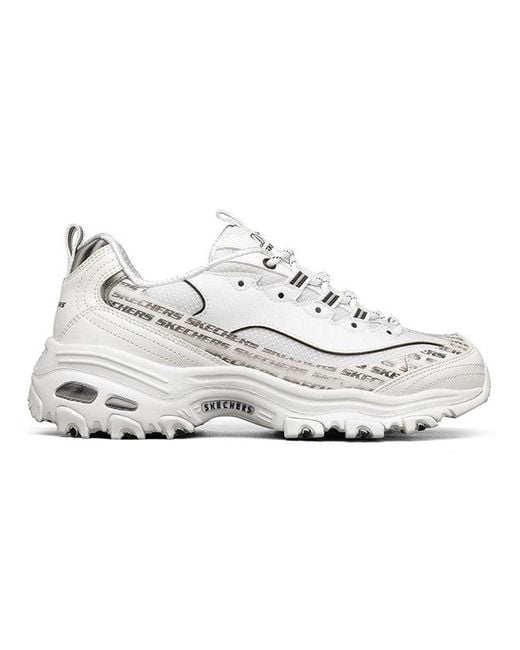 Skechers White (Wmns) D'Lites 1.0 Low Sneaker Gs