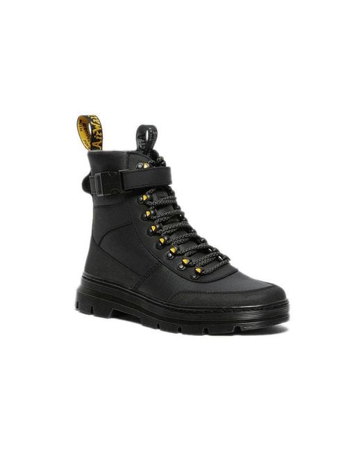 Dr. Martens Black Combs Tech Coated Canvas Casual Boots