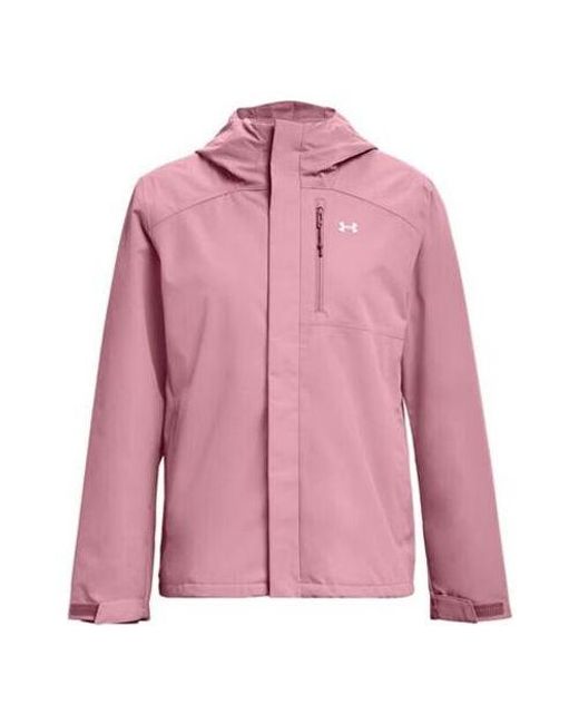 Under Armour Pink Under Armor Autumn Three-in-one Woven Hooded Jacket