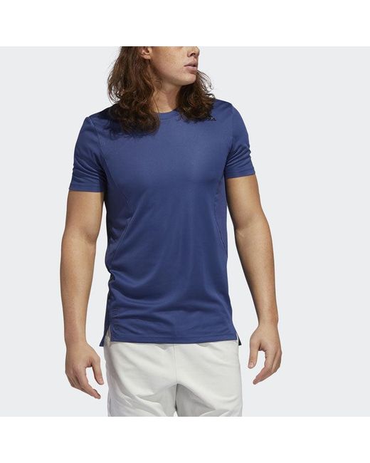 Adidas Blue Trg Tee H.Rdy Sports Gym Training Round Neck Short Sleeve for men