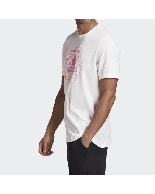 Adidas White Snack Bos 1 Printing Short Sleeve for men
