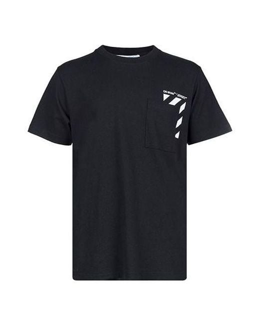 Off-White c/o Virgil Abloh Black Ss22 Stripe Alphabet Printing Short Sleeve Version for men
