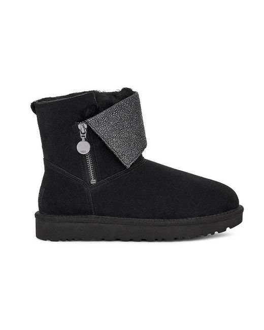 Ugg Black (Wmns) Classic Caviar Mini Fleece Lined
