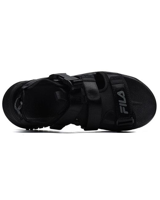 Fila Black Athletics Velcro Open Toe Flat Heel Sports Sandals