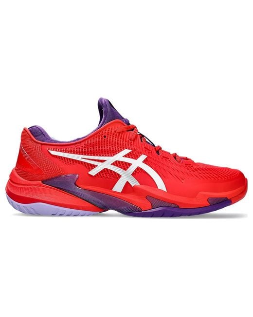 Asics Red Court Flytefoam 3 Novak Tennis Shoe for men