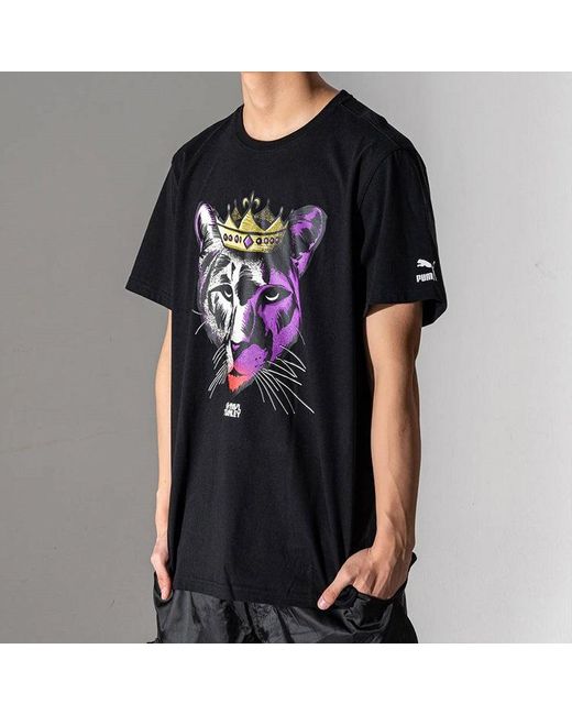 PUMA Black X Pavl Stanley Animalize Printed Short Sleeve Tee for men