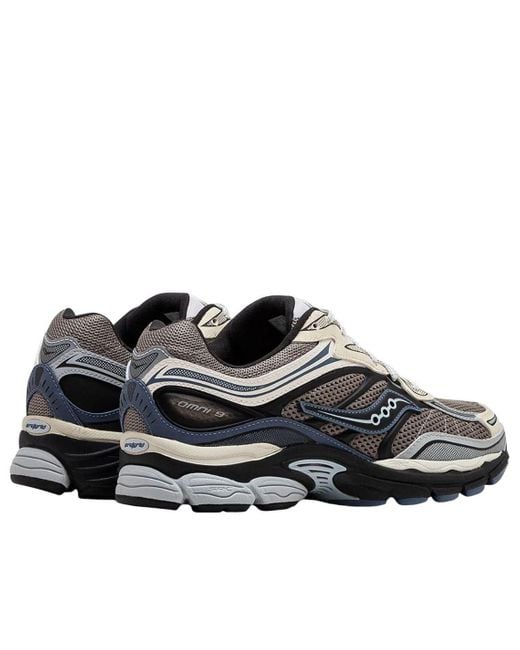 Saucony Brown Progrid Omni 9 'Winter Tech Gravel Caviar' for men