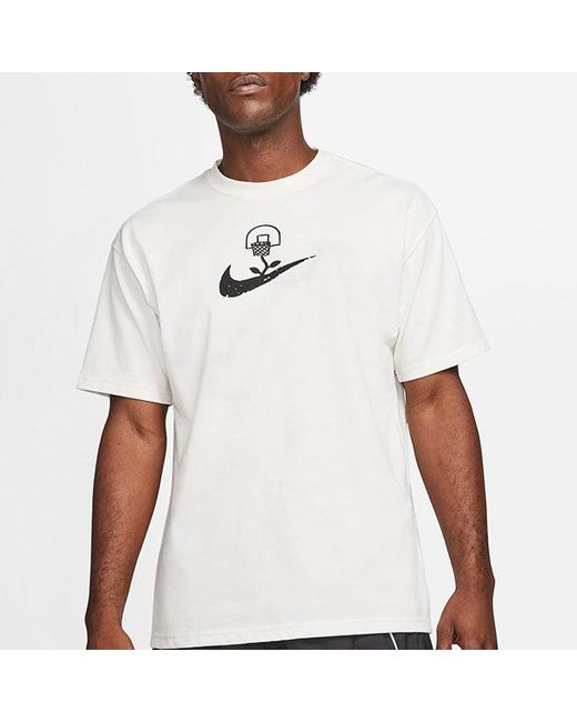 Nike White Logo Printing Pattern Pullover Casual Short Sleeve T-Shirt for men