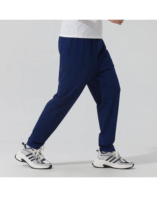 Adidas Blue Essentials Small Logo Single Jersey Pants for men