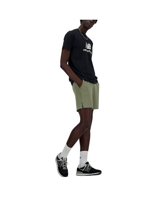 New Balance Black Essentials Stacked Logo Tee for men