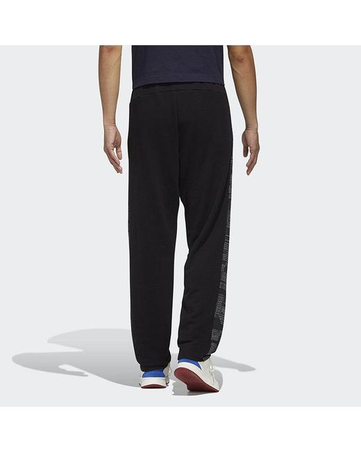 Adidas Black M Ess Aop Pnt Running, Casual, Loose, Straight, Sports Pants for men