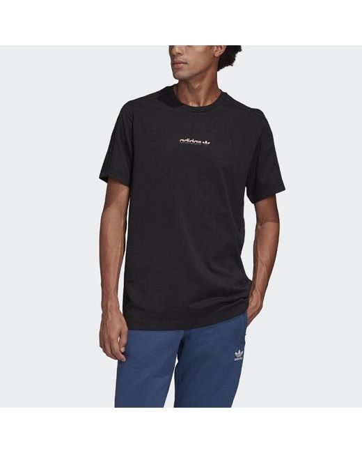 Adidas Black Originals Flame Printing Short Sleeve for men