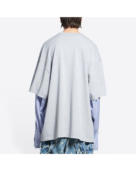 Balenciaga White Slime Logo Layered T-Shirt for men