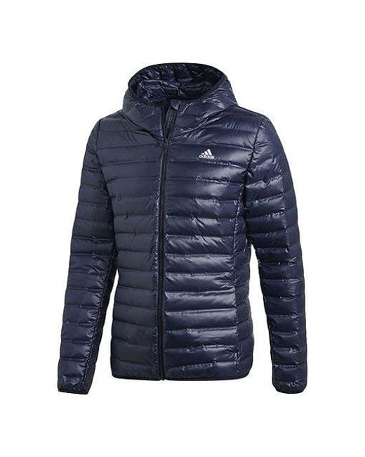 Adidas Blue Varilite Hooded Down Jacket for men
