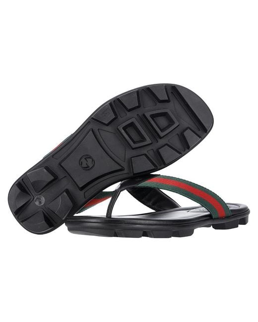 Gucci Blue Leather Web Thong Sandal for men
