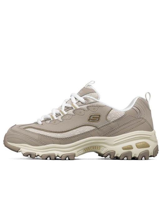 Skechers White (Wmns) D'Lites-Looking Glass Running Shoes