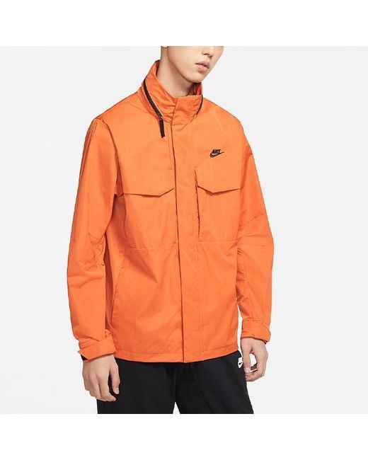 Nike Orange Premium Essentials M65 Unlined Logo Jacket for men