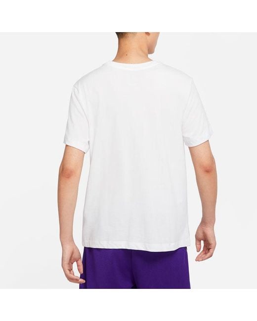 Nike White Just Do It Logo Alphabet Printing Round Neck Short Sleeve T-Shirt for men