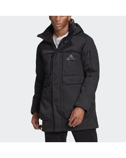 Adidas Black Outdoor Sport Hood Down Jacket And