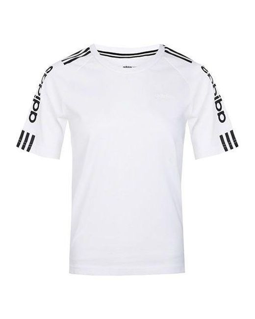 Adidas White Neo W Esntl 3s T Sports Short Sleeve