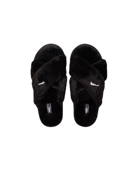 PUMA Black (Wmns) Fluff X Strap Slide