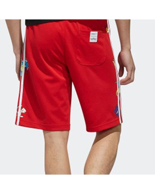 Adidas Red Neo X Pokmon Crossover Series Pikachu Printing Shorts for men