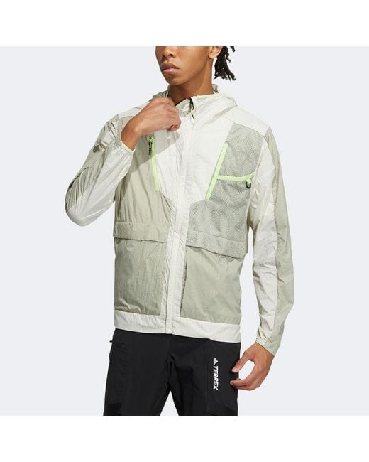 Adidas Green Terrex U Voyg Light Wb Outdoor Sports Hooded Jacket Couple Style Light for men