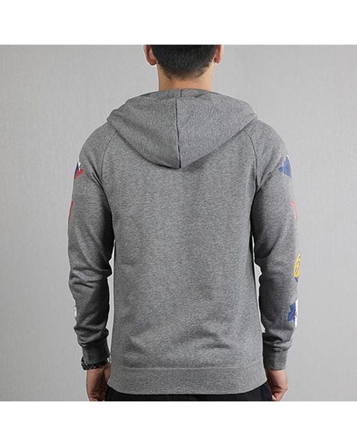 Nike Gray Colorful Logo Zipper Hooded Jacket for men