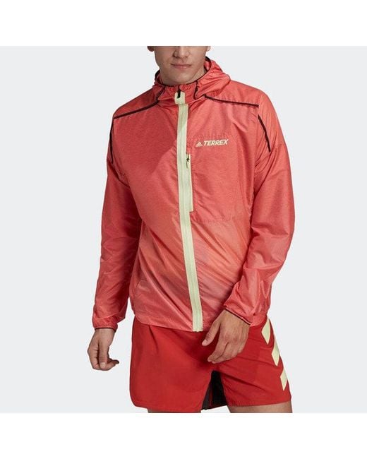 Adidas Red Terrex Agravic Windweave Windbreaker for men