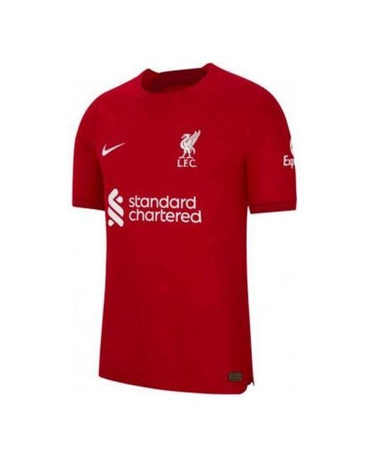 Nike Red Alphabet Printing Short Sleeve Soccer/Football Jersey 2022/23 Season Liverpool Player Edition Deep for men