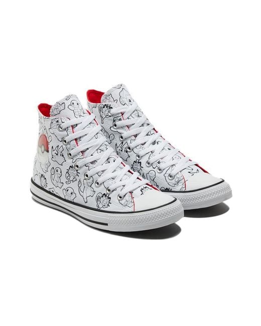 Converse White Pokemon X Chuck Taylor All Star High 'Poke Ball' for men