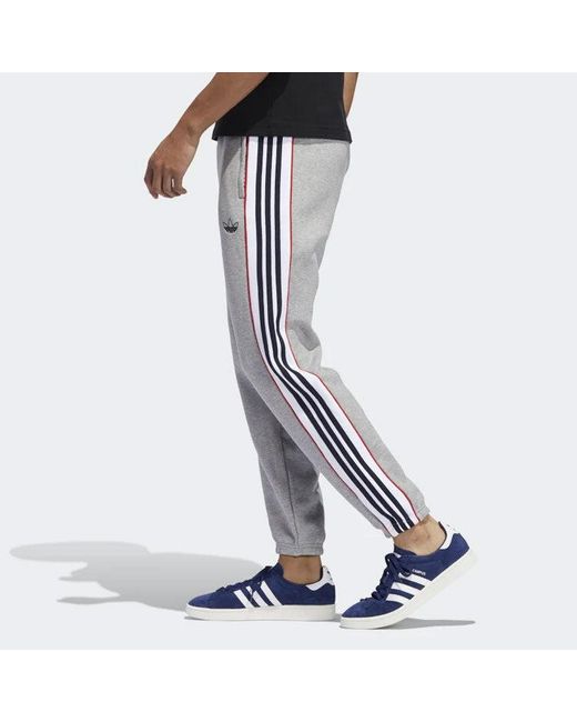 Adidas Gray Originals 3-Stripes Panel Sweat Pants for men