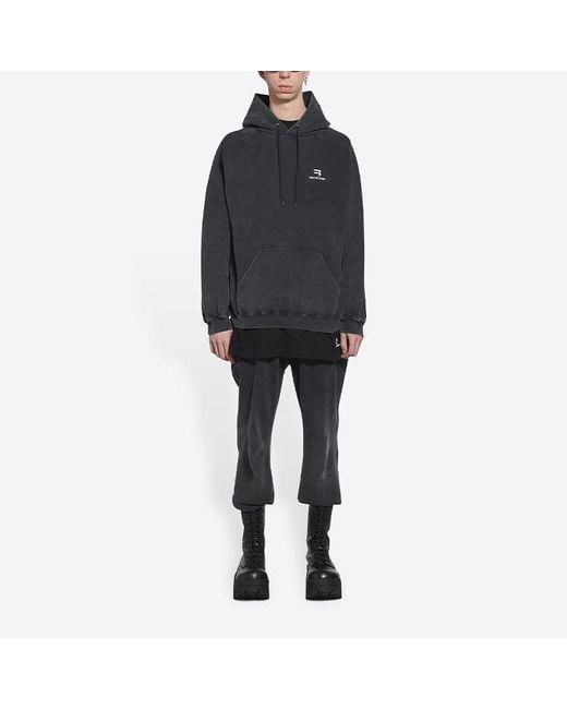 Balenciaga Black Sporty B Hoodie Medium Fit for men