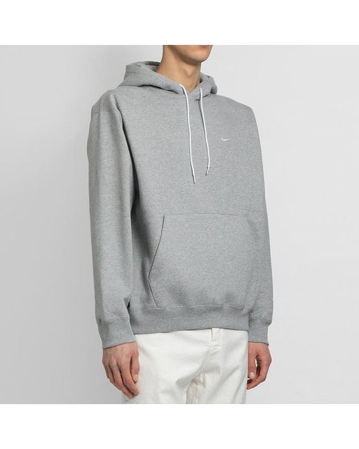 Nike Gray Small Logo Loose Long Sleeves Pullover Hooded Sports for men