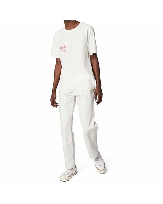 Converse White Reversible Alphabet Printing Short Sleeve Creamy for men