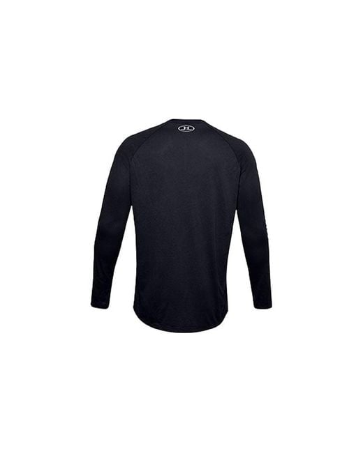 Under Armour Blue Tech Triple Logo Long Sleeve Shirt for men