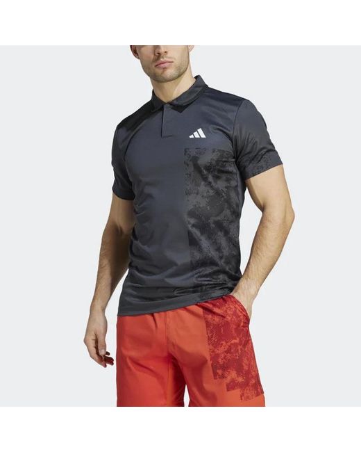 Adidas Blue Tennis Paris Heat.Rdy Freelift Polo Shirt 'Carbon' for men